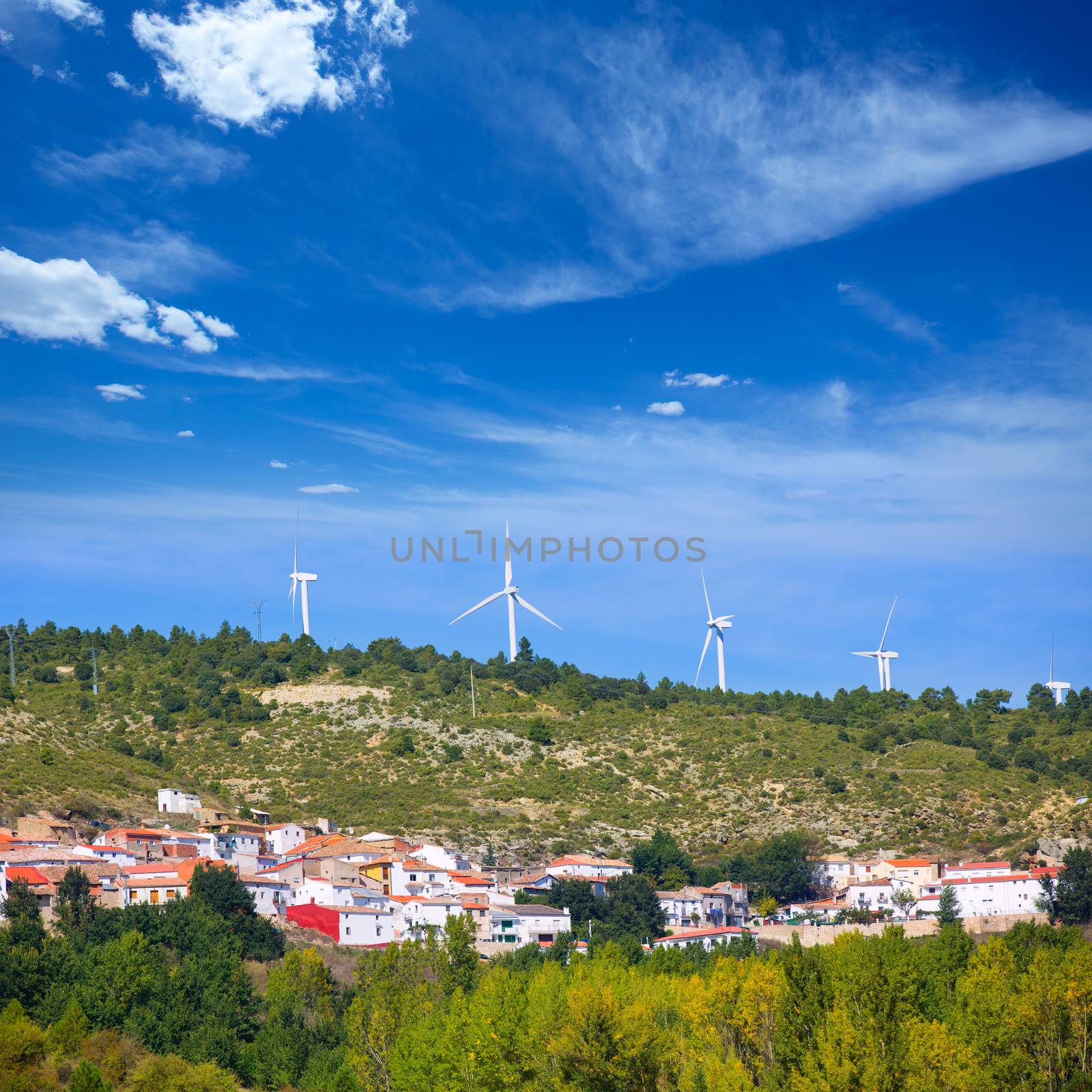 Cuenca San Martin de boniches village with windmills by lunamarina