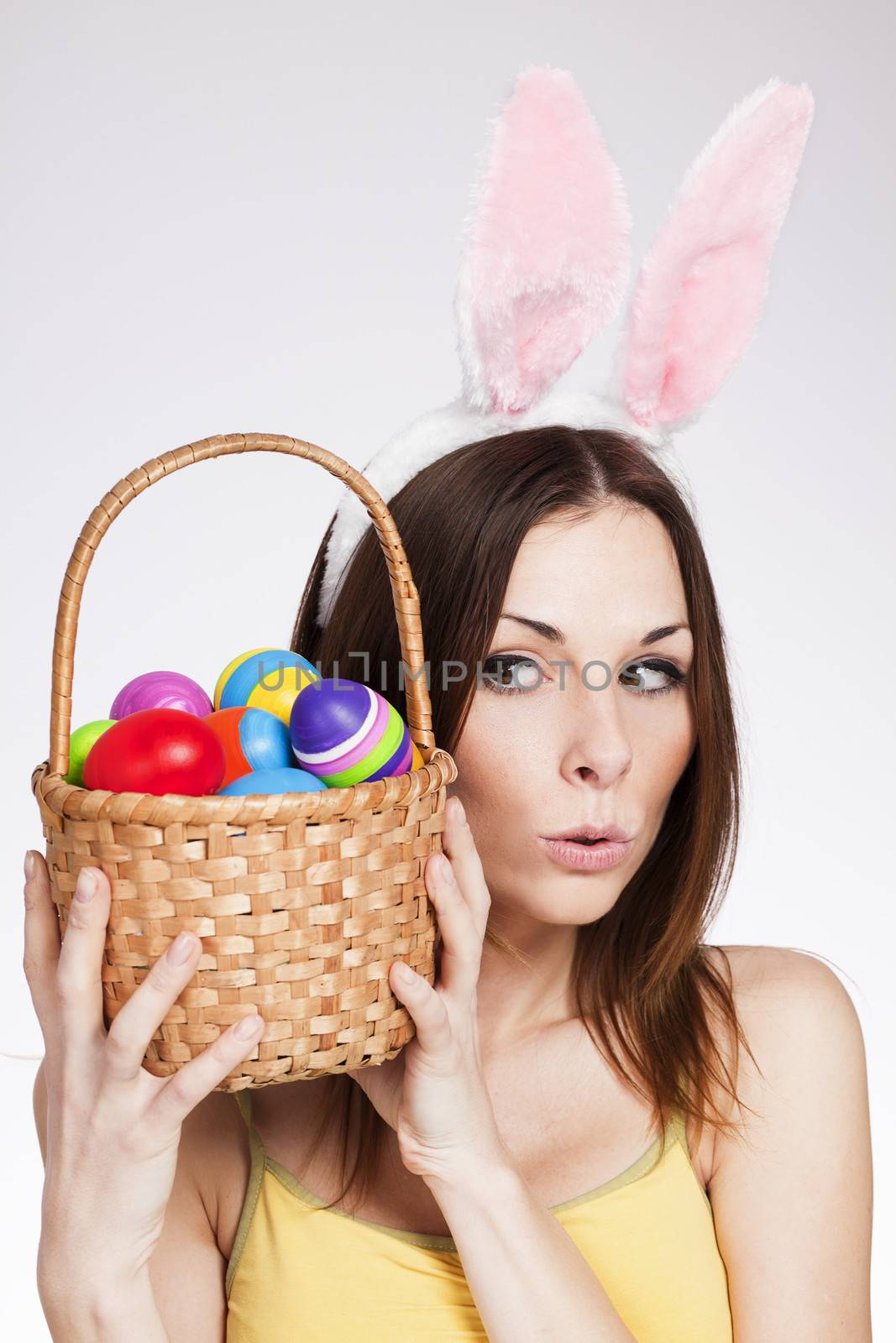 Girl with easter egg basket by Kor