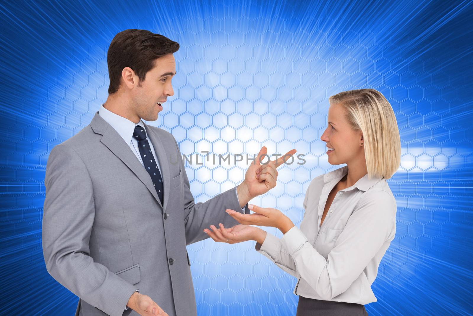 Composite image of business people meet each other by Wavebreakmedia