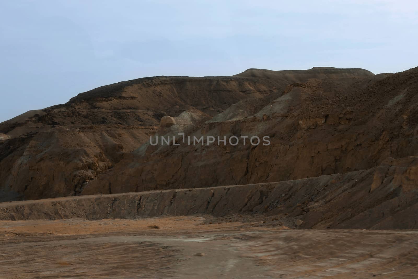 An Israel desert and cloudy stormy sky