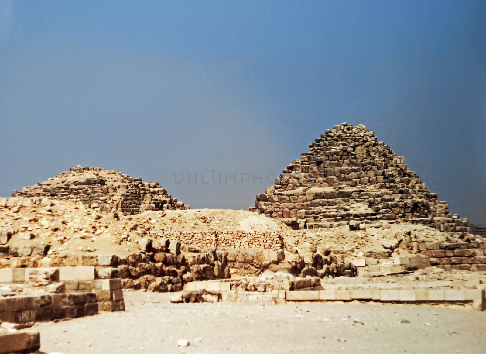 Pyramids In The Desert Of Egypt Giza
