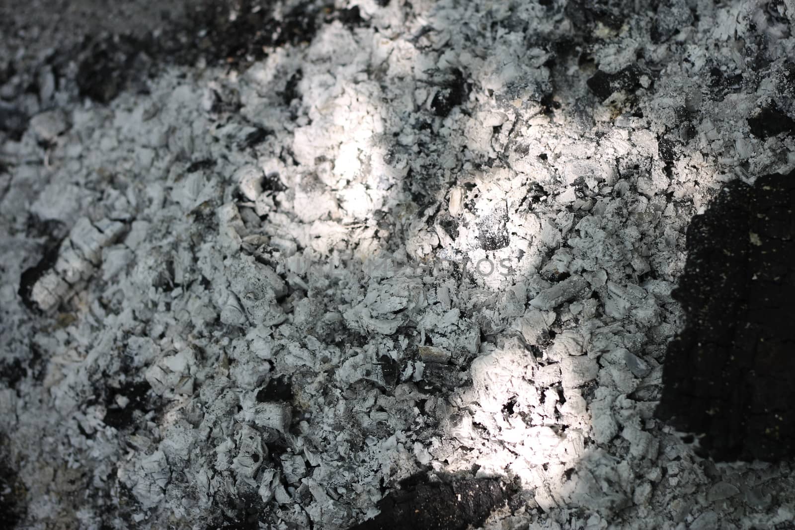 Bonfire and coals outdoor on the summer