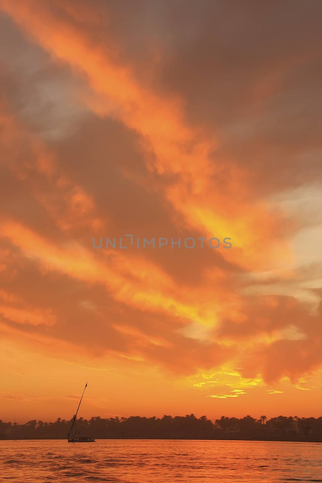 Sunset over the Nile river, Luxor by donya_nedomam