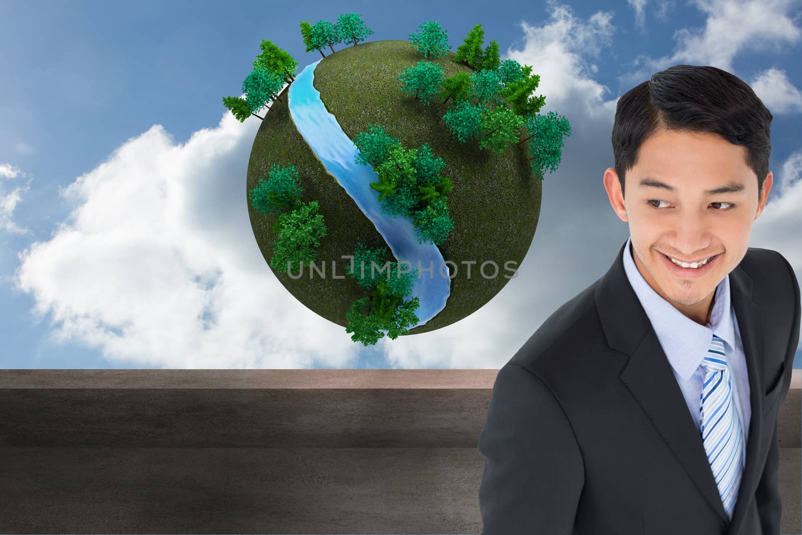 Composite image of smiling asian businessman  by Wavebreakmedia