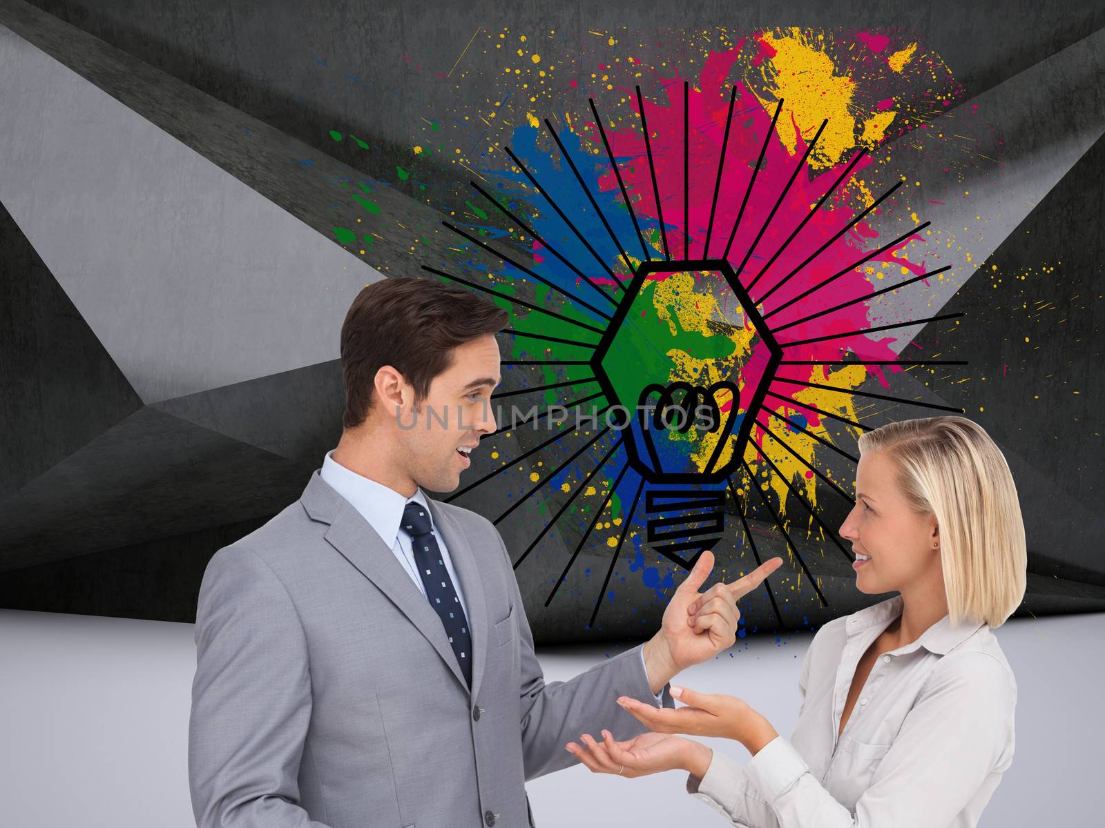 Composite image of business people meet each other by Wavebreakmedia