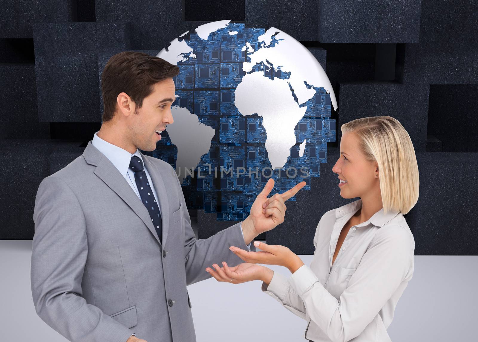 Composite image of business people meet each other by Wavebreakmedia