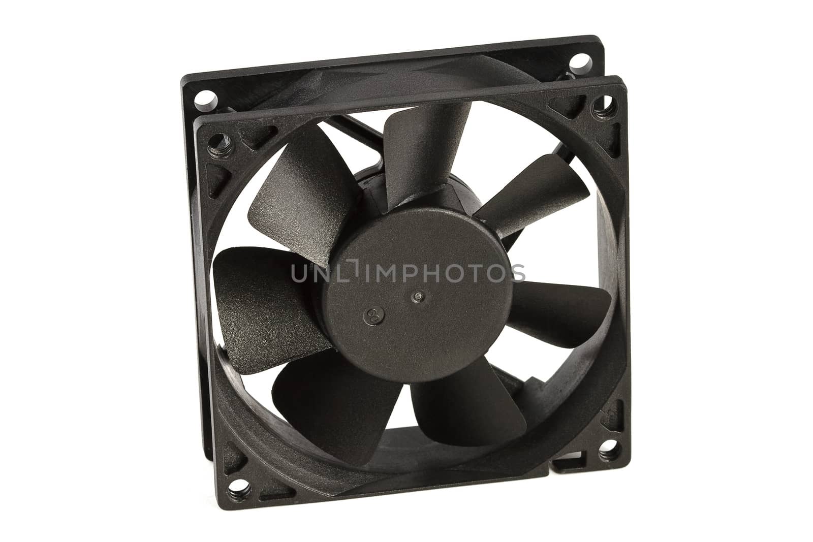 Black cooling fan, isolated on white background