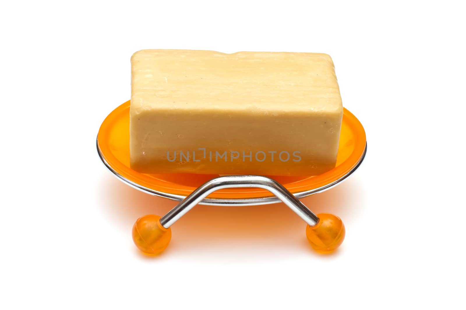 Soap in soap-dish, isolated
