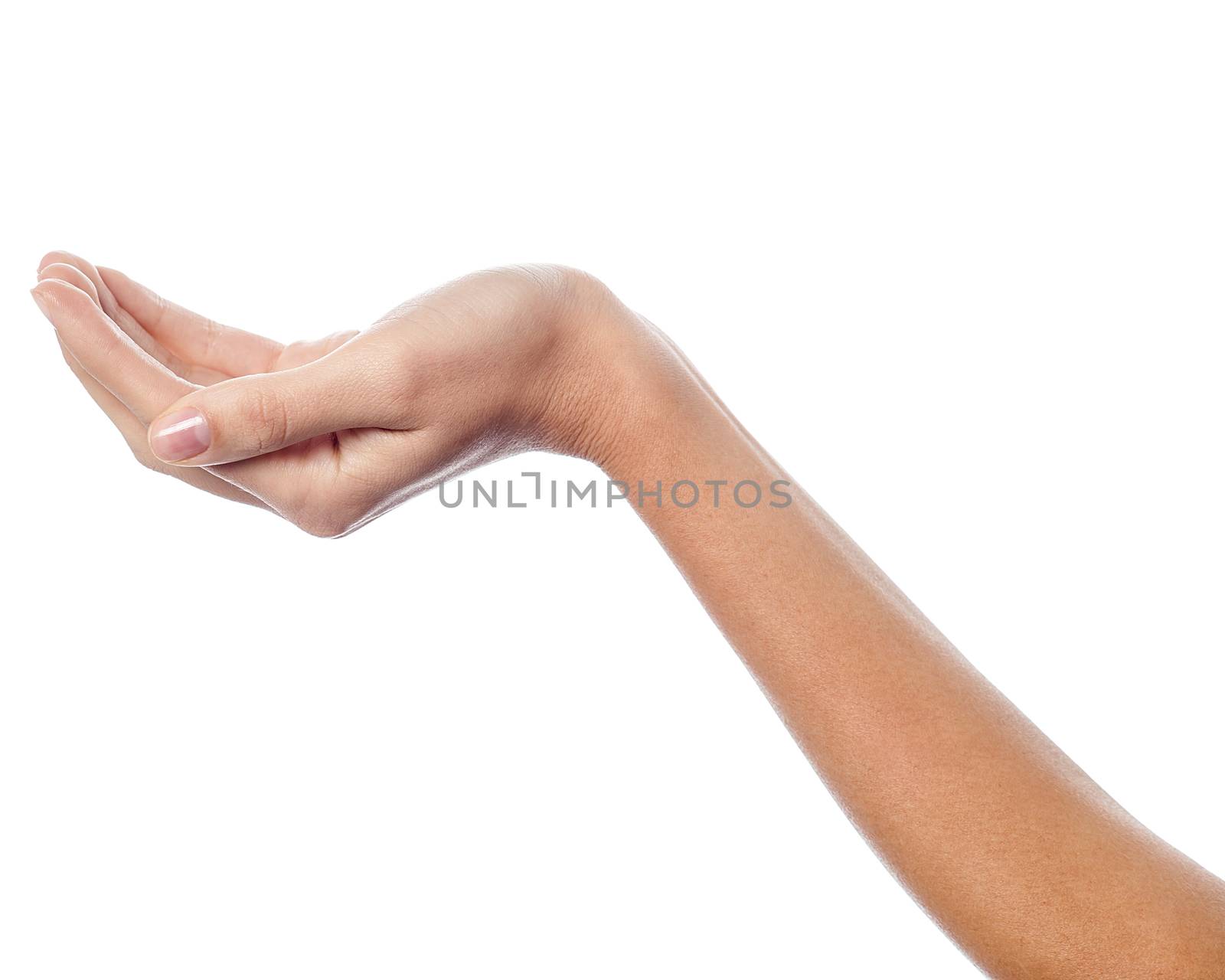 Female hand in holding gesture
