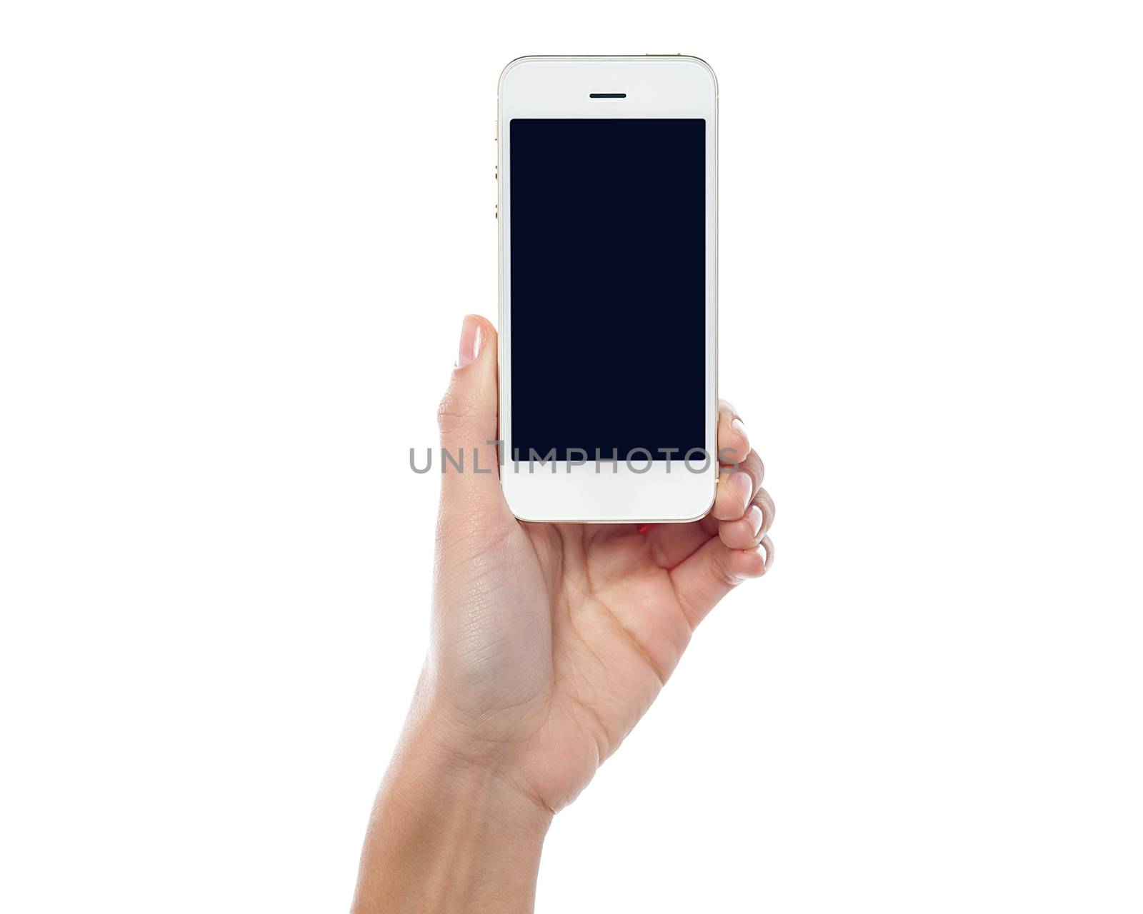 Hand displaying latest mobile handset
