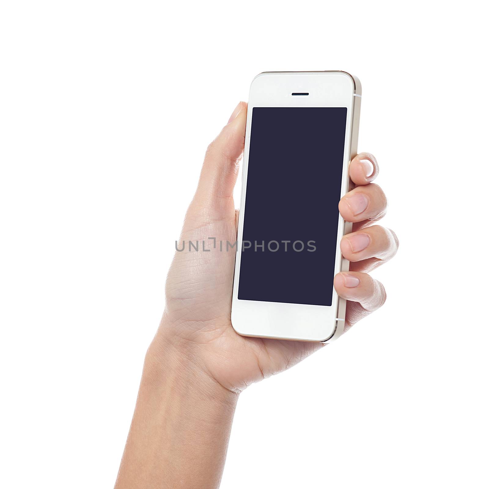 Hand with a new mobile handset by stockyimages