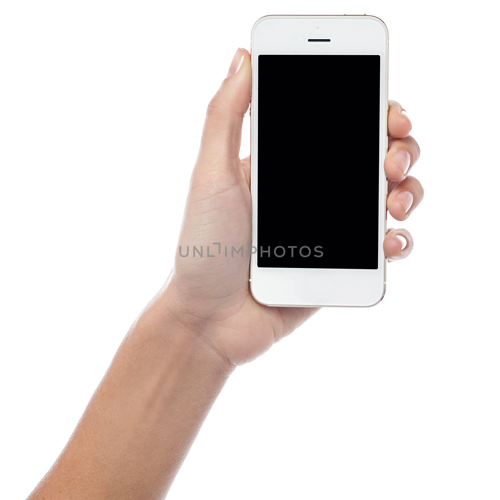 Hand displaying latest mobile handset by stockyimages