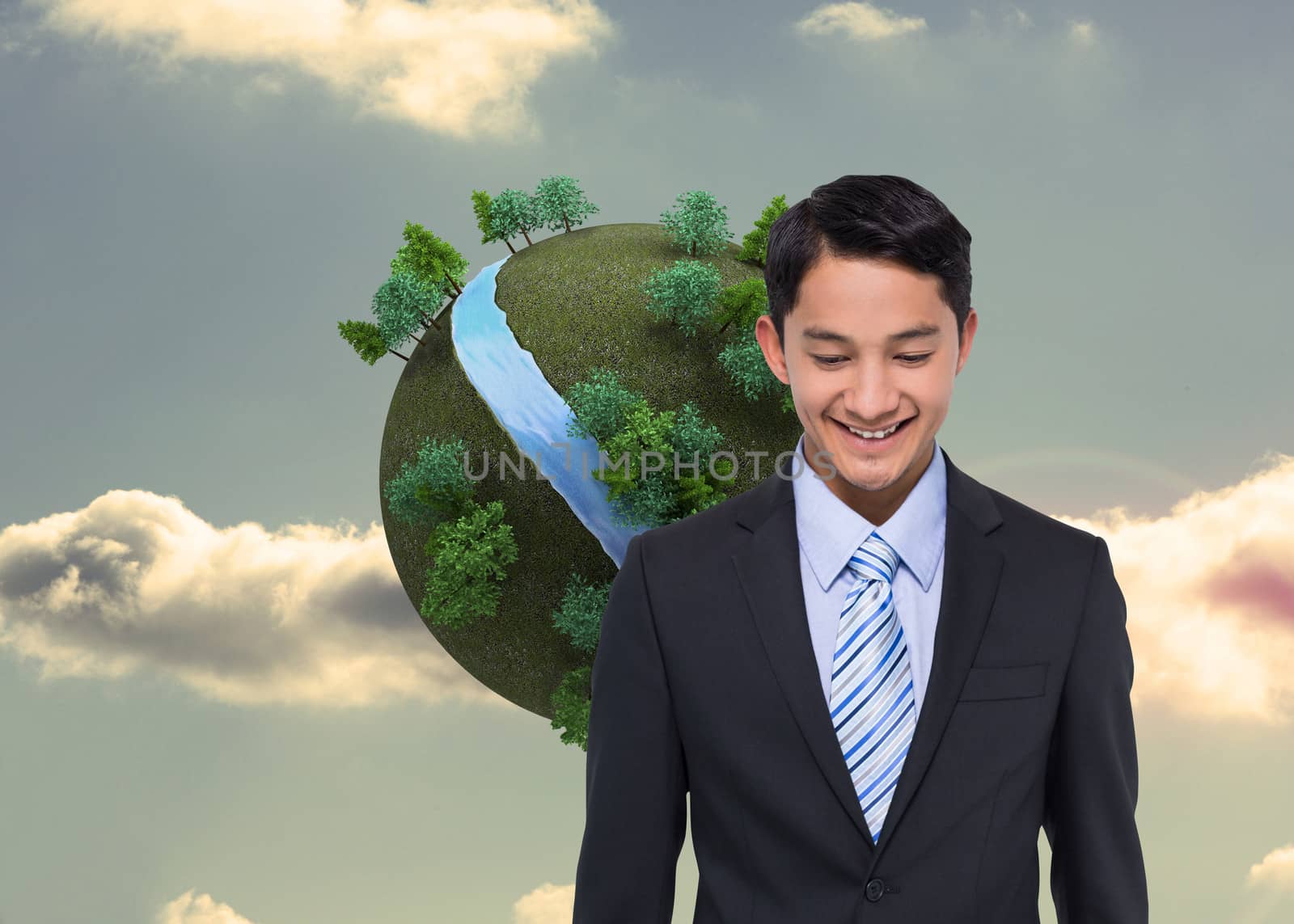 Composite image of smiling asian businessman  by Wavebreakmedia