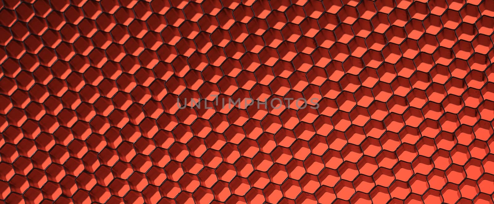 Close up of black net. Red light. Whole background.