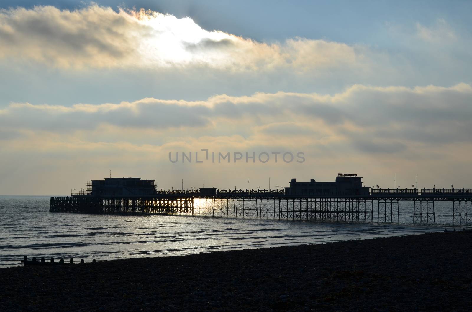 Victorian pier in the Southern England seaside resort of Worthing.Image taken in December 2013.