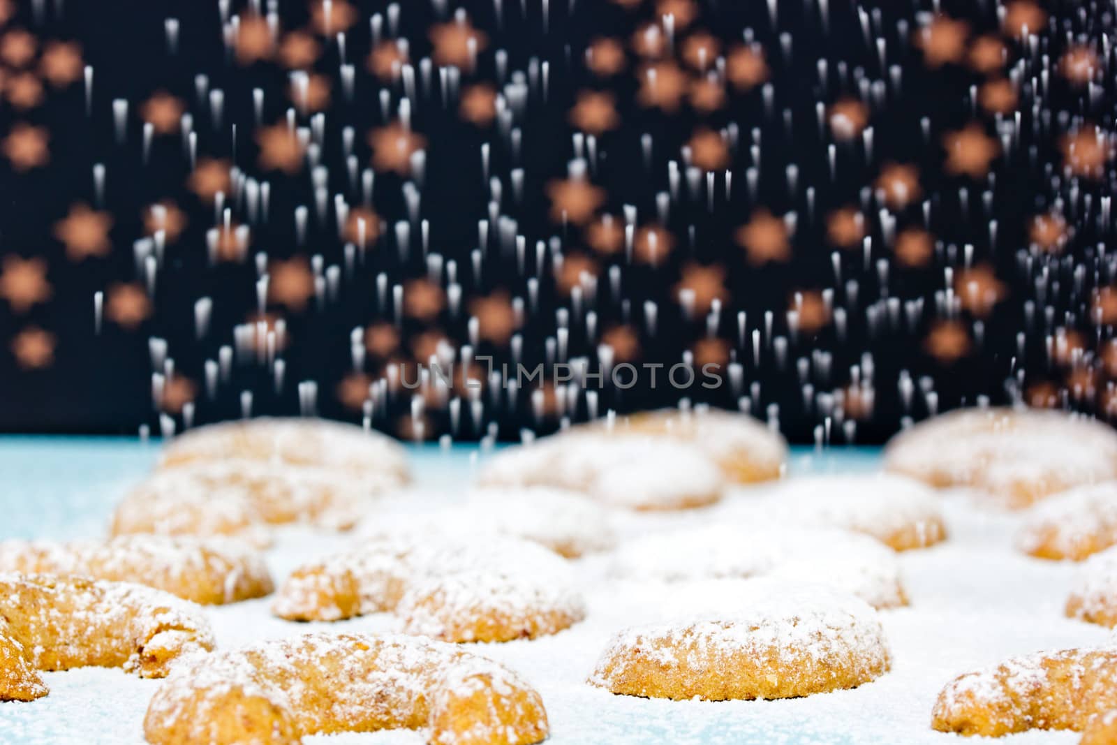 Delicious vanillekipferl with lot of sugar powder