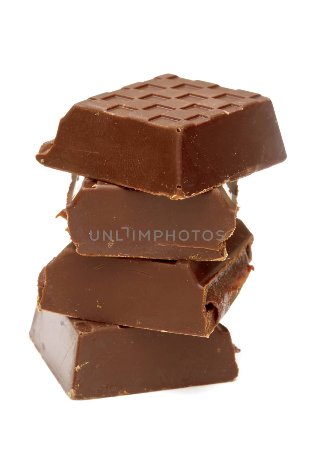Dark chocolate isolated on white background