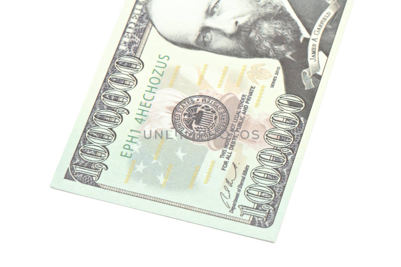 One million dollars banknote closeup by marslander
