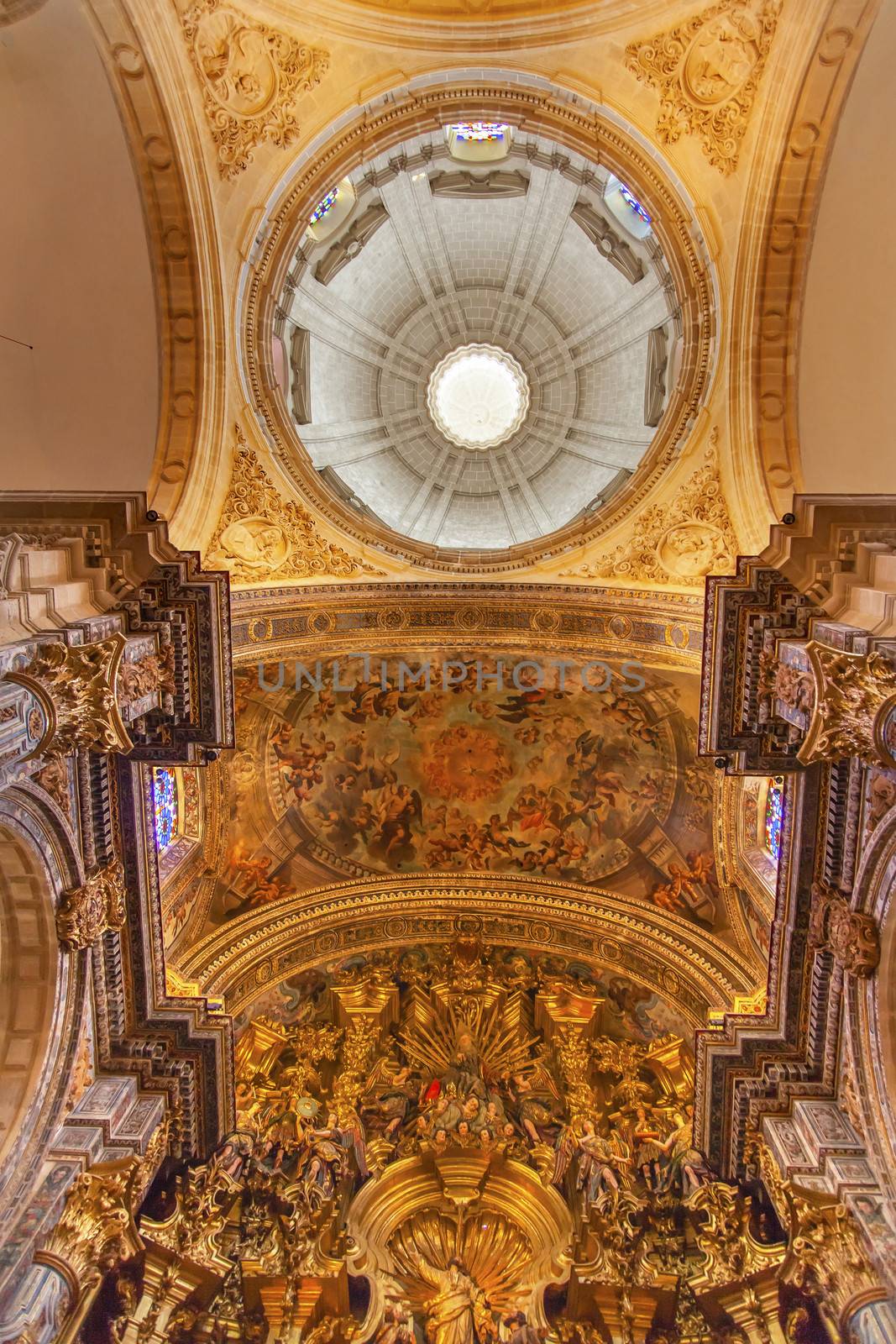 Basilica Dome Painting Altar Piece Church of El Salvador Seville by bill_perry