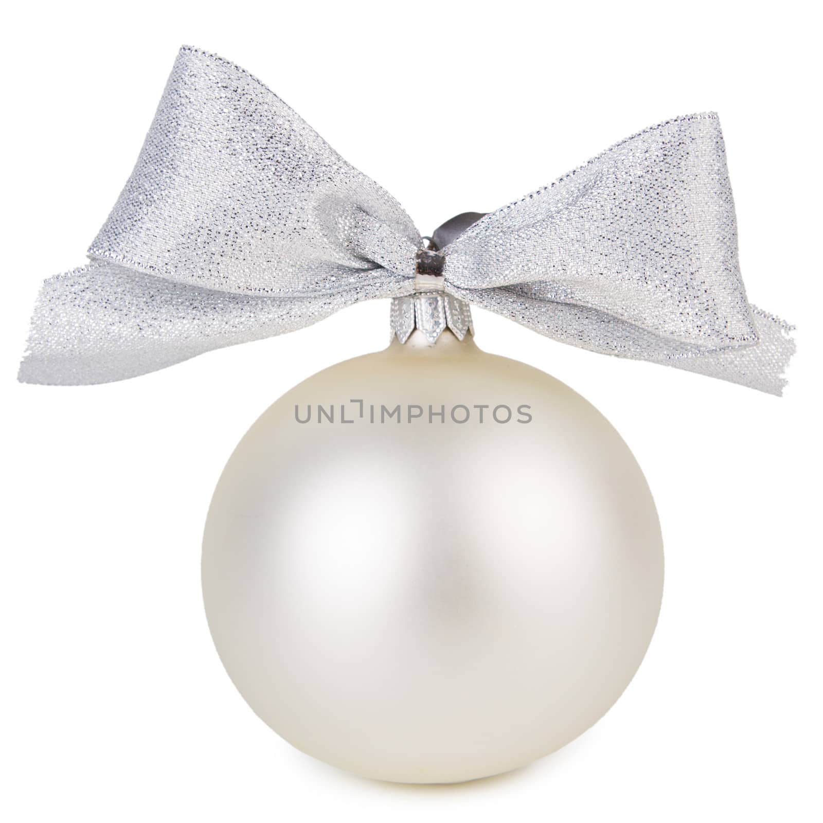 White Christmas ball isolated on a white background