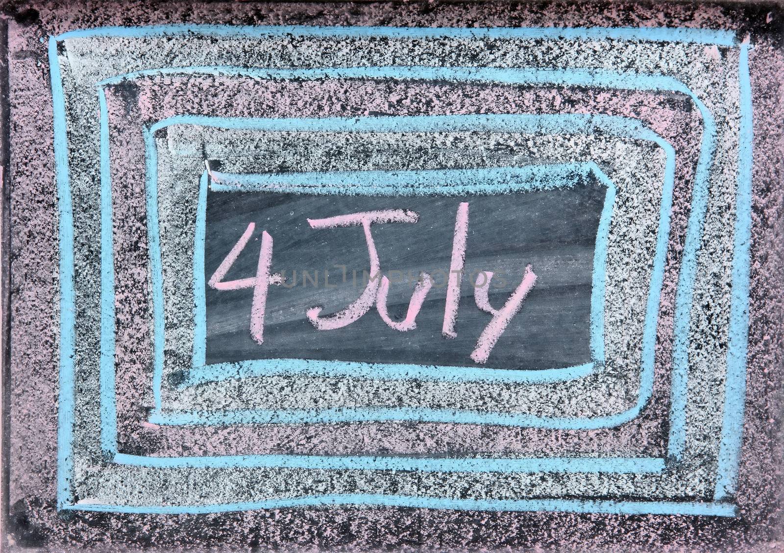 hand drawing of independence day holiday grunge design on chalkboard or blackboard