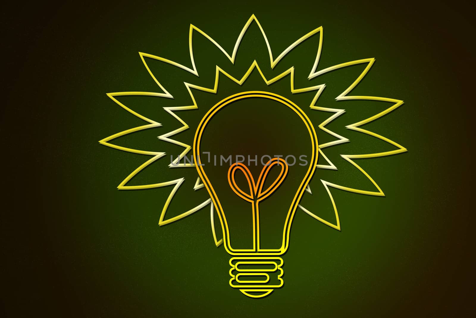 bulb on glowing background