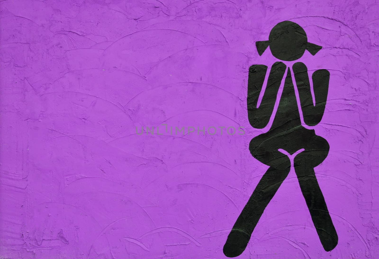 woman sign on purple grunge background