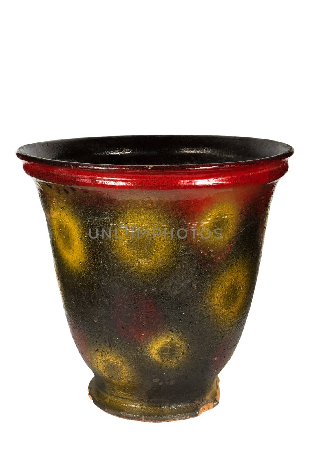 Beautiful old vase on a white background