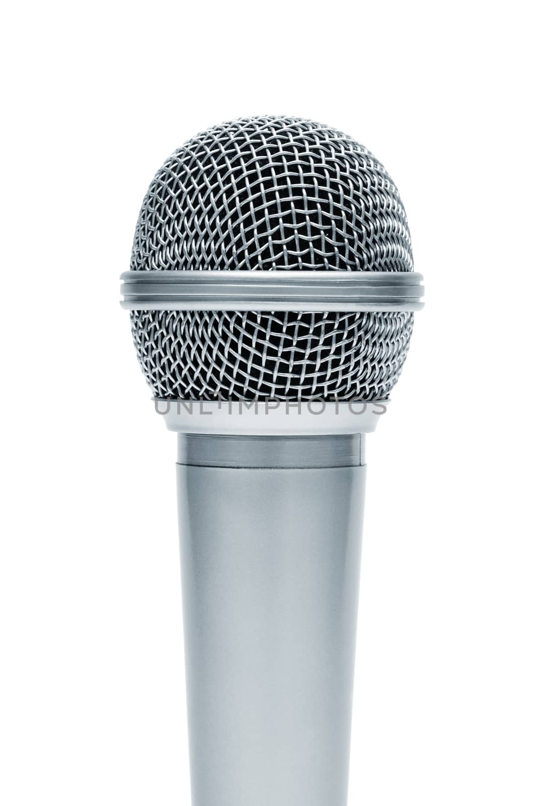 Beautiful new microphone on a white background