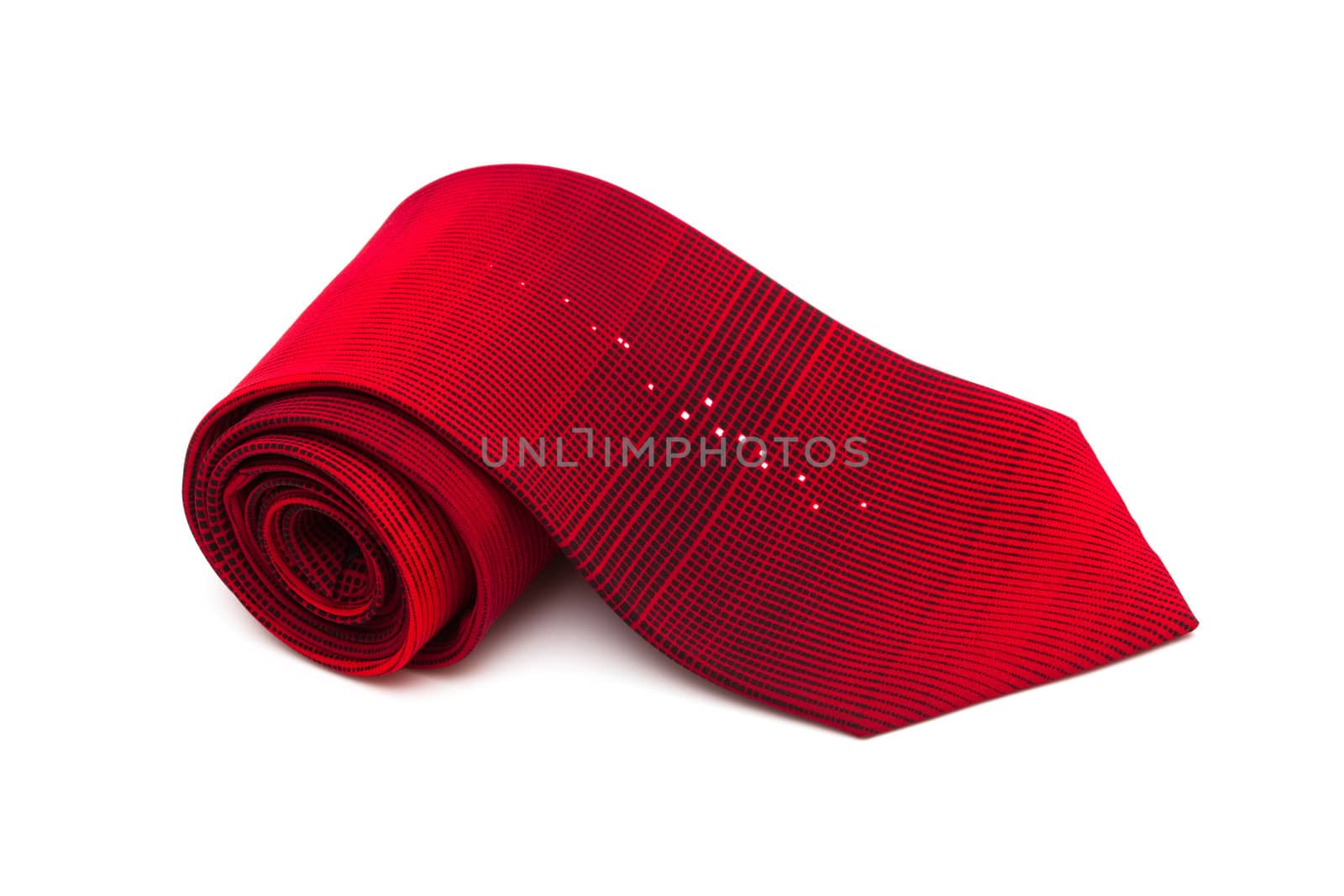 red striped necktie on a white background