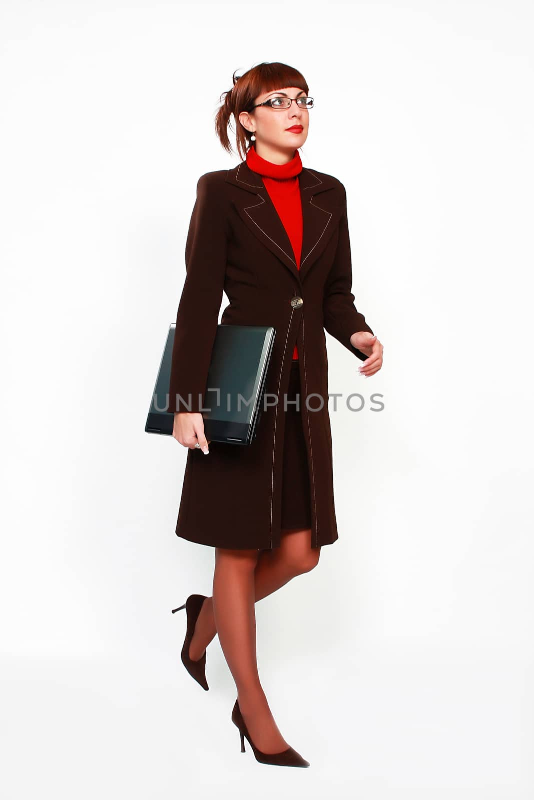 portrait of businesswoman walking