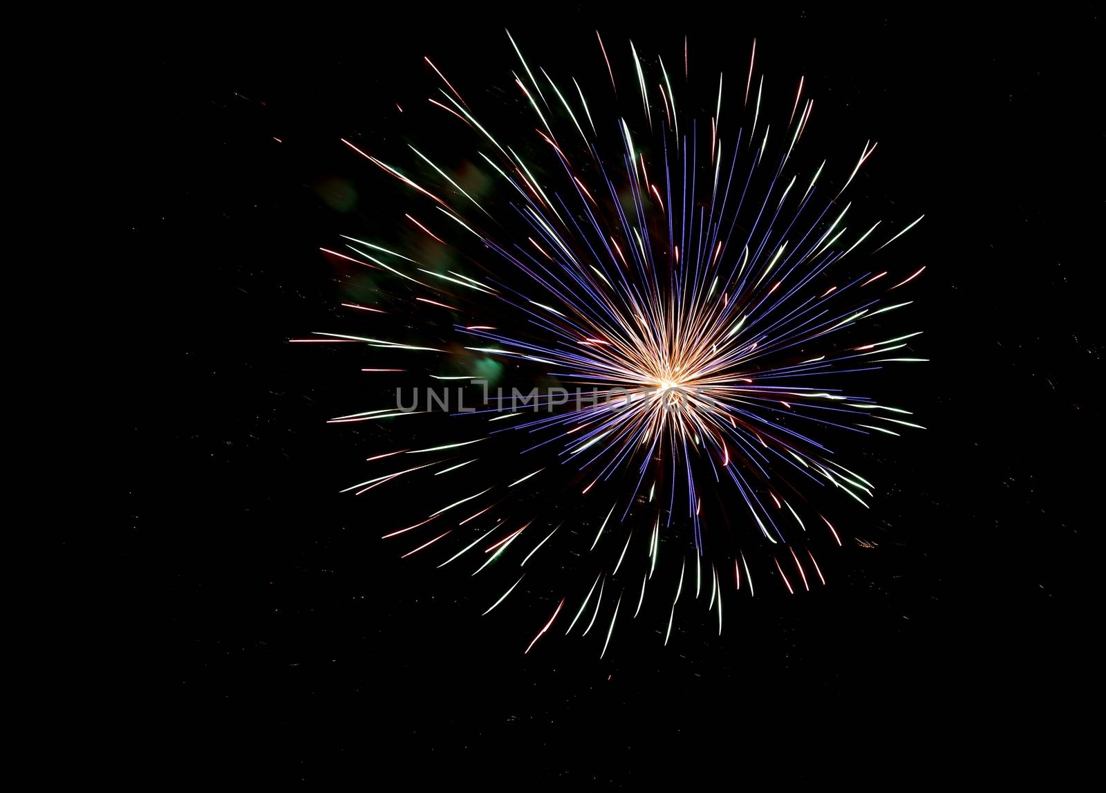 Magnificent fireworks display exploding across the night sky