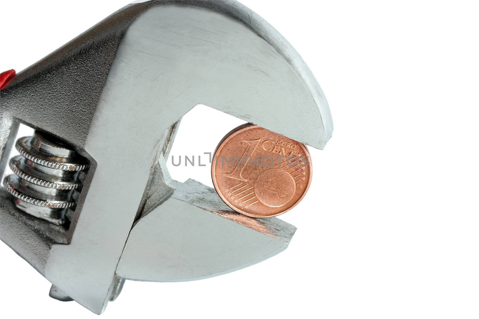 1 euro cent coin in the spanner