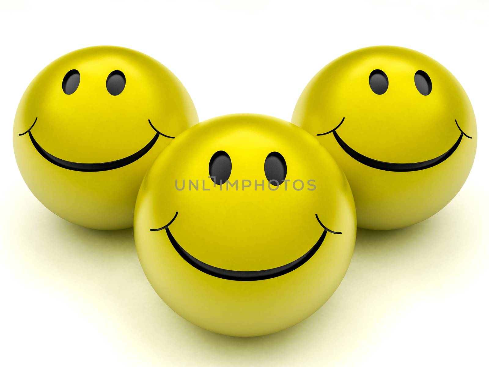 smile ball with emotions on a white background