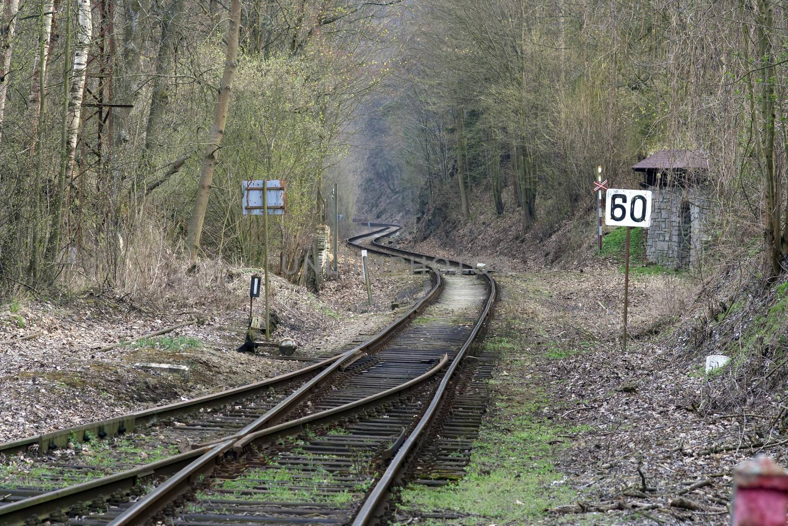 Shot of the old and abandoned train track