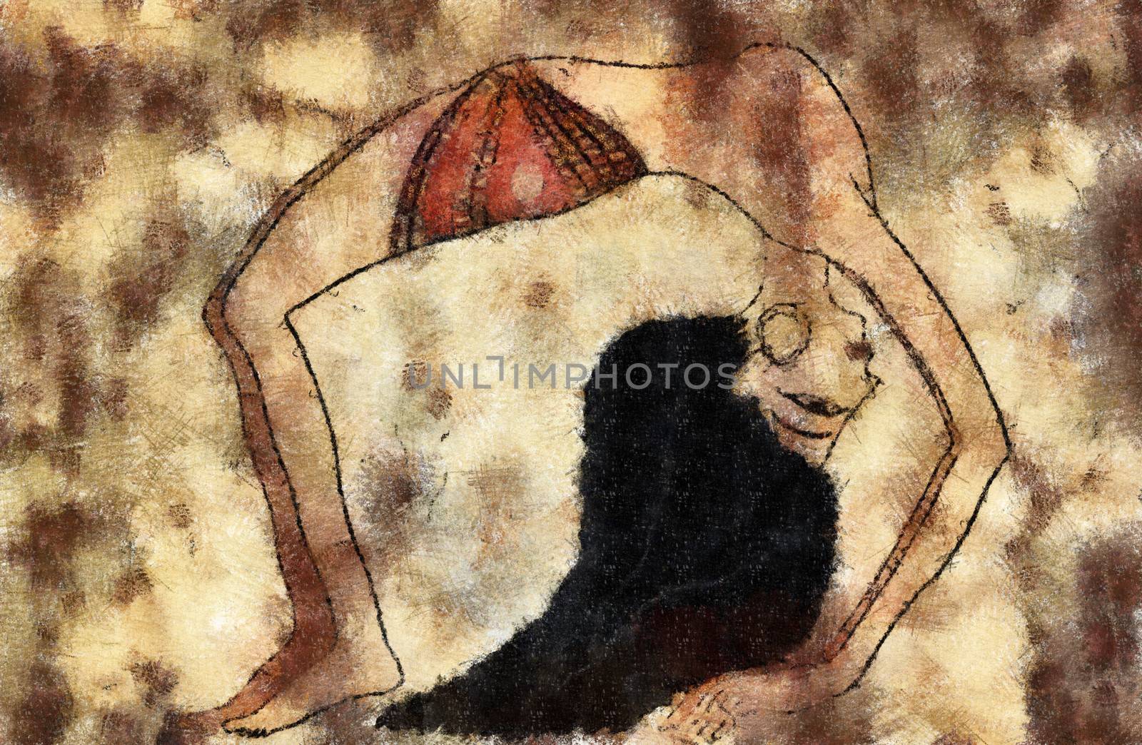 Dancer of ancient Egypt - mixed media - digitally altered
