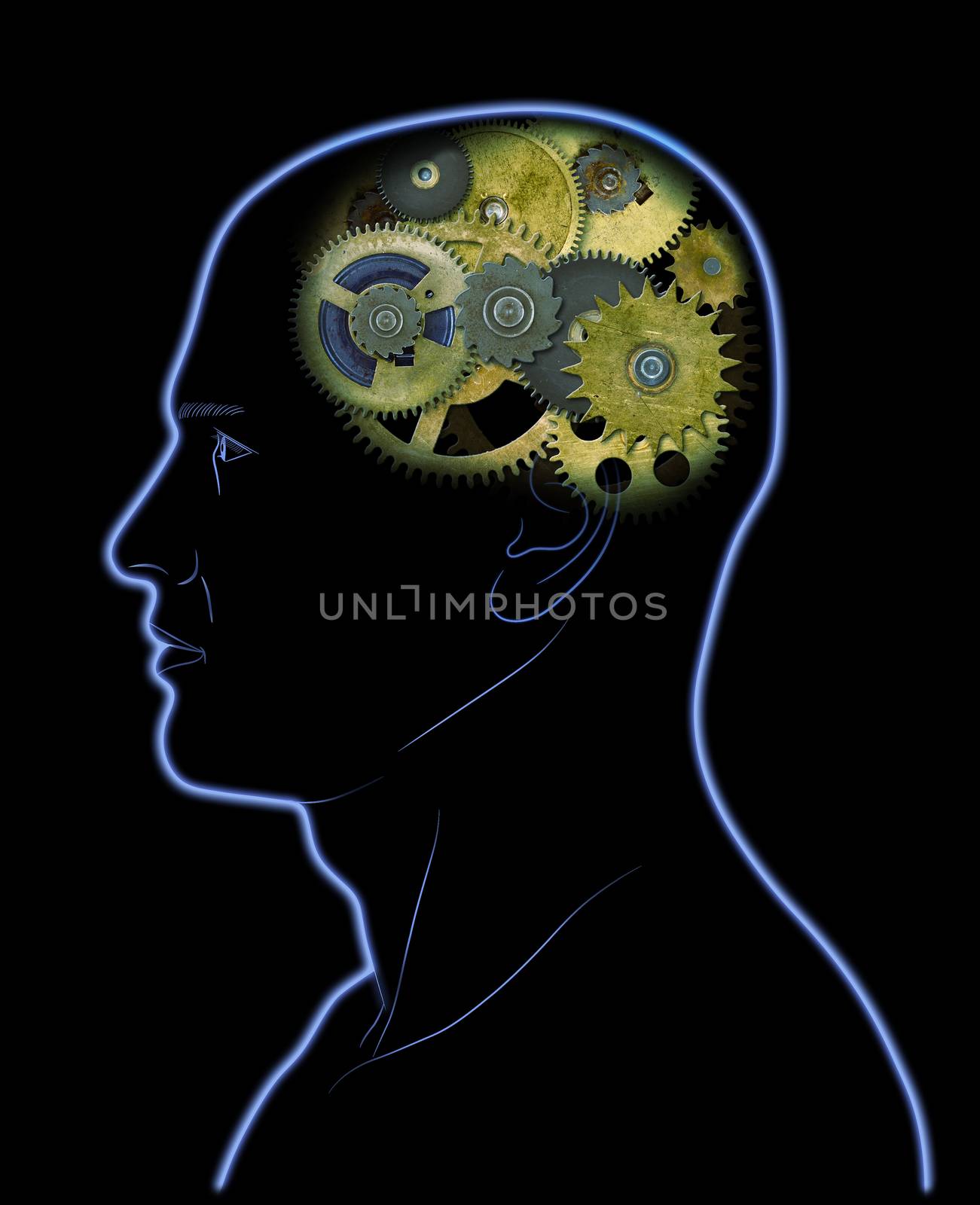 Abstract image - Gears In The Head - Brain - Intelligence - Thinking