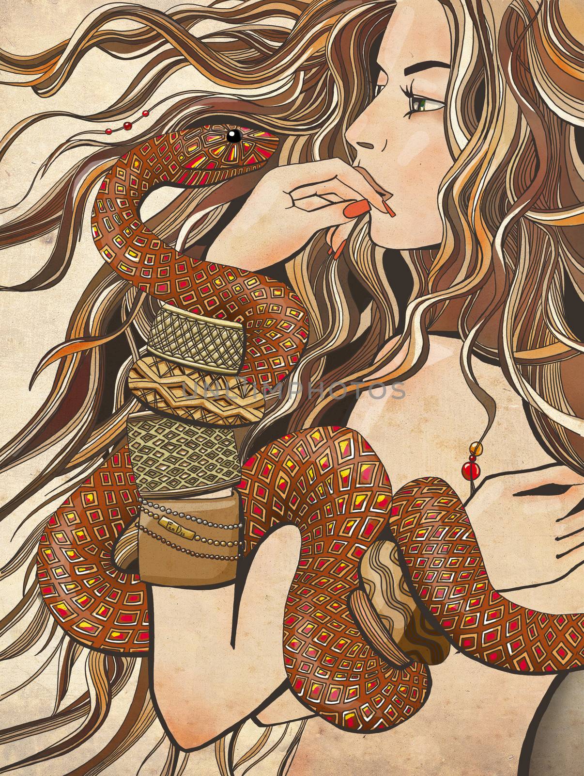 snake. Illustration. digital art