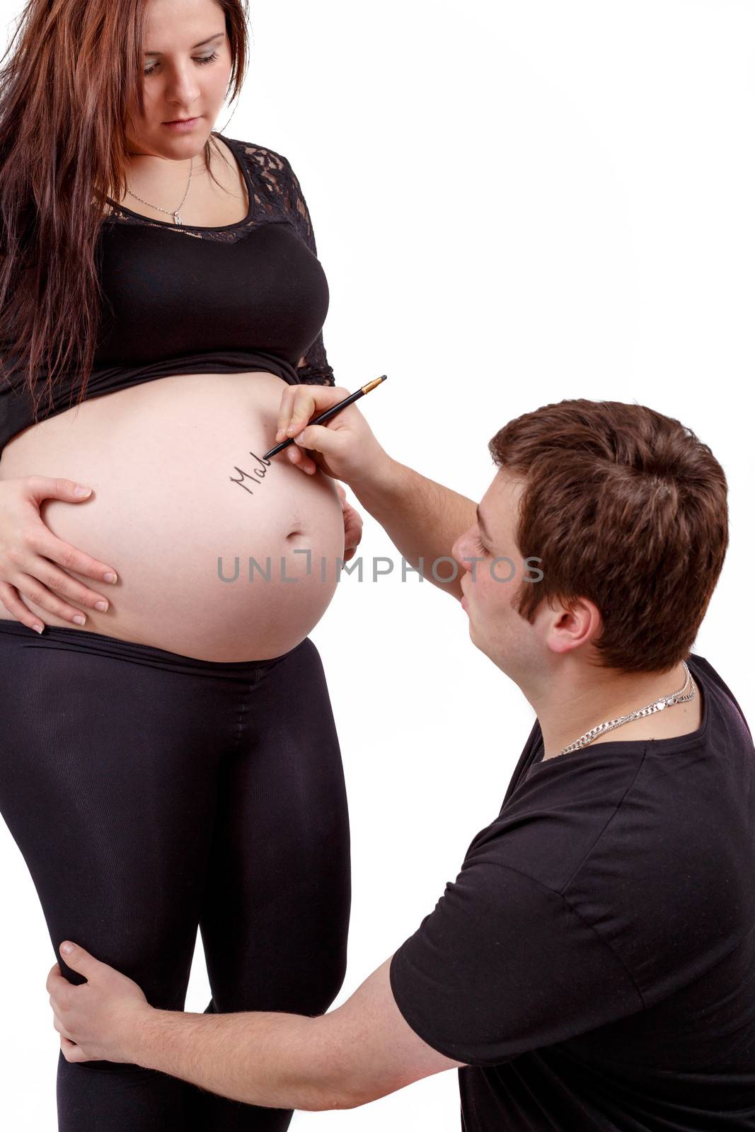 loving happy couple pregnant woman with her husband by artush