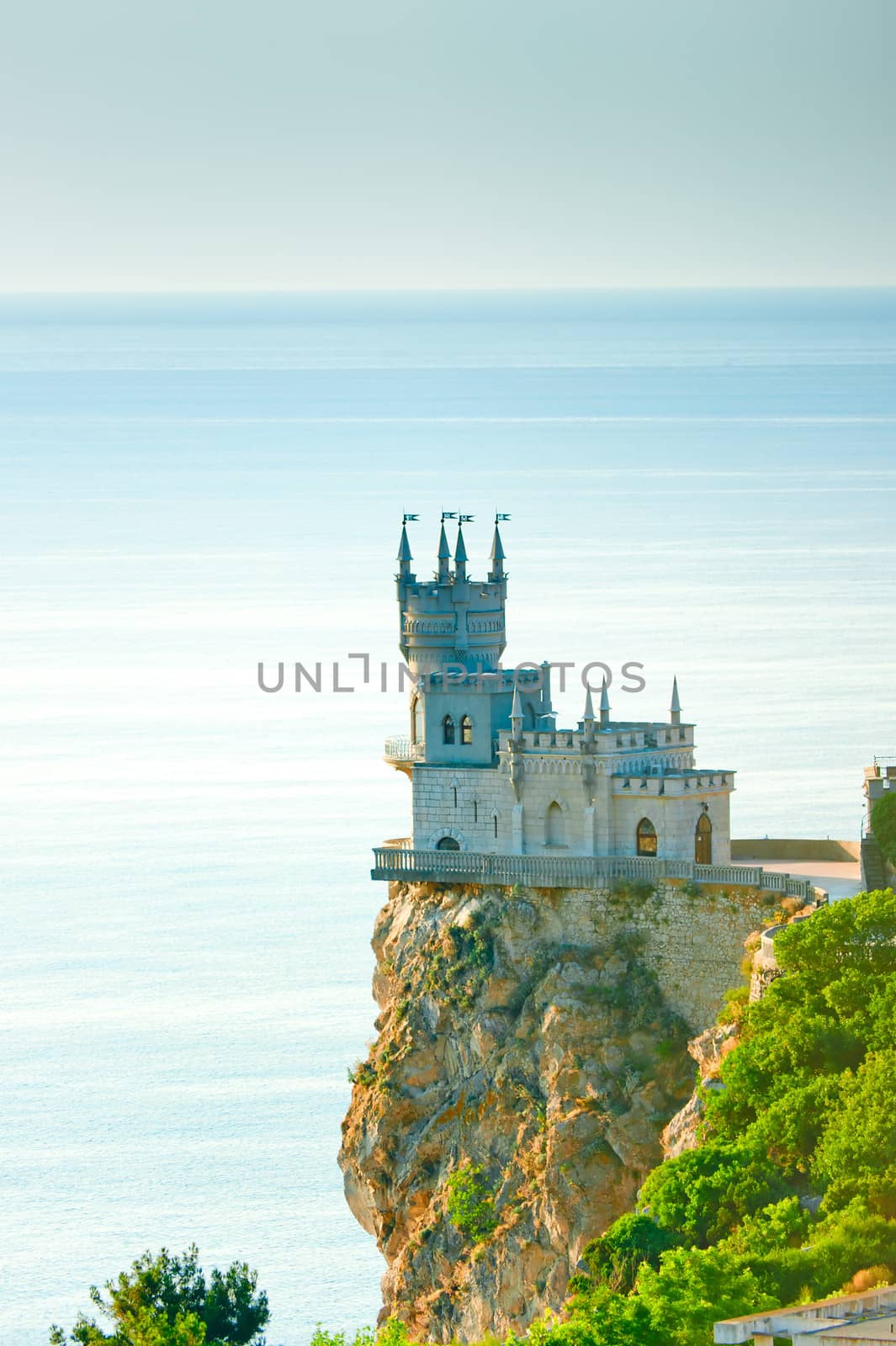 Castle "Swallow's Nest" on a steep cliff by the sea by kosmsos111