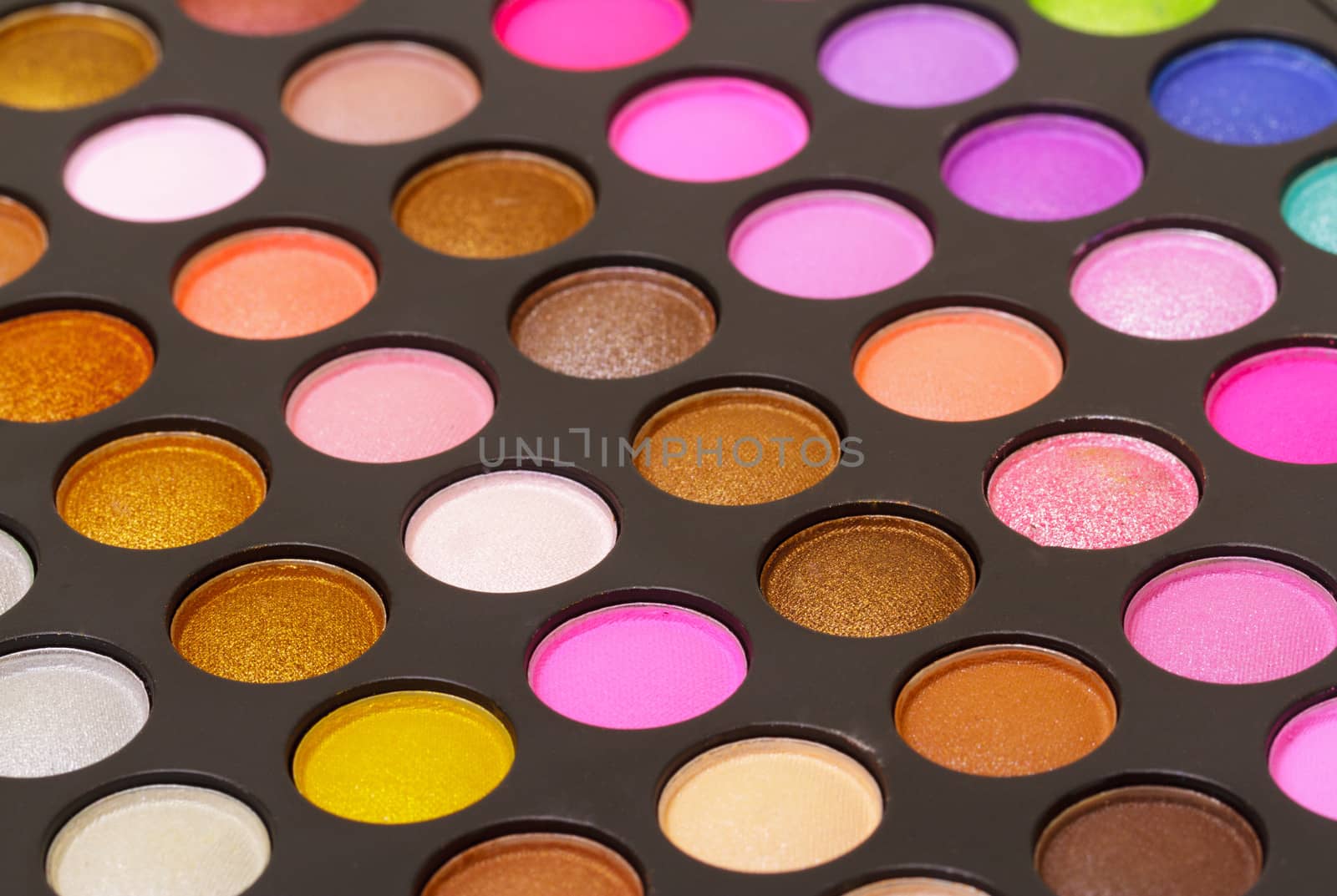 Set of  multicolored eyeshadows, closeup