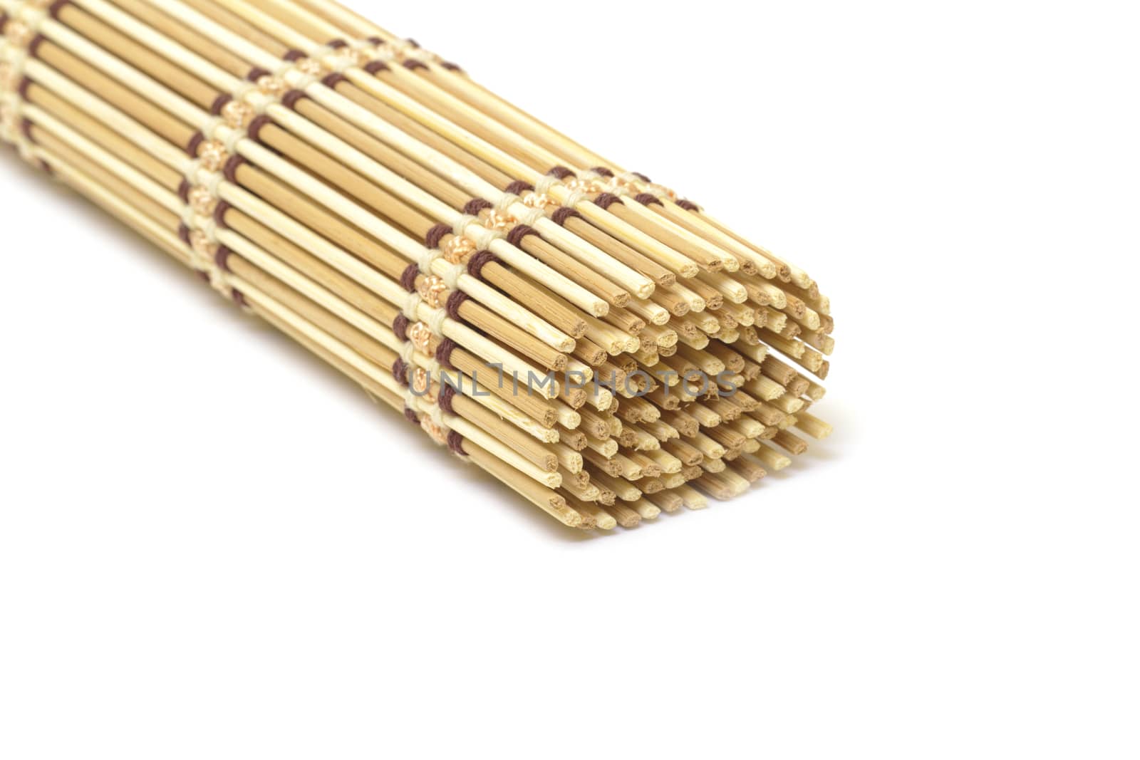 Bamboo mat on white background