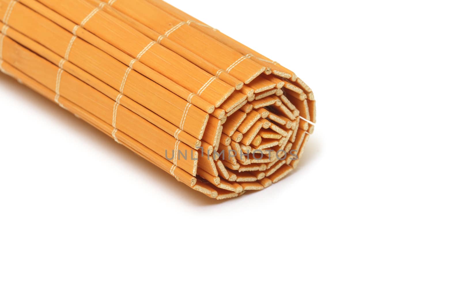 Bamboo mat on white background