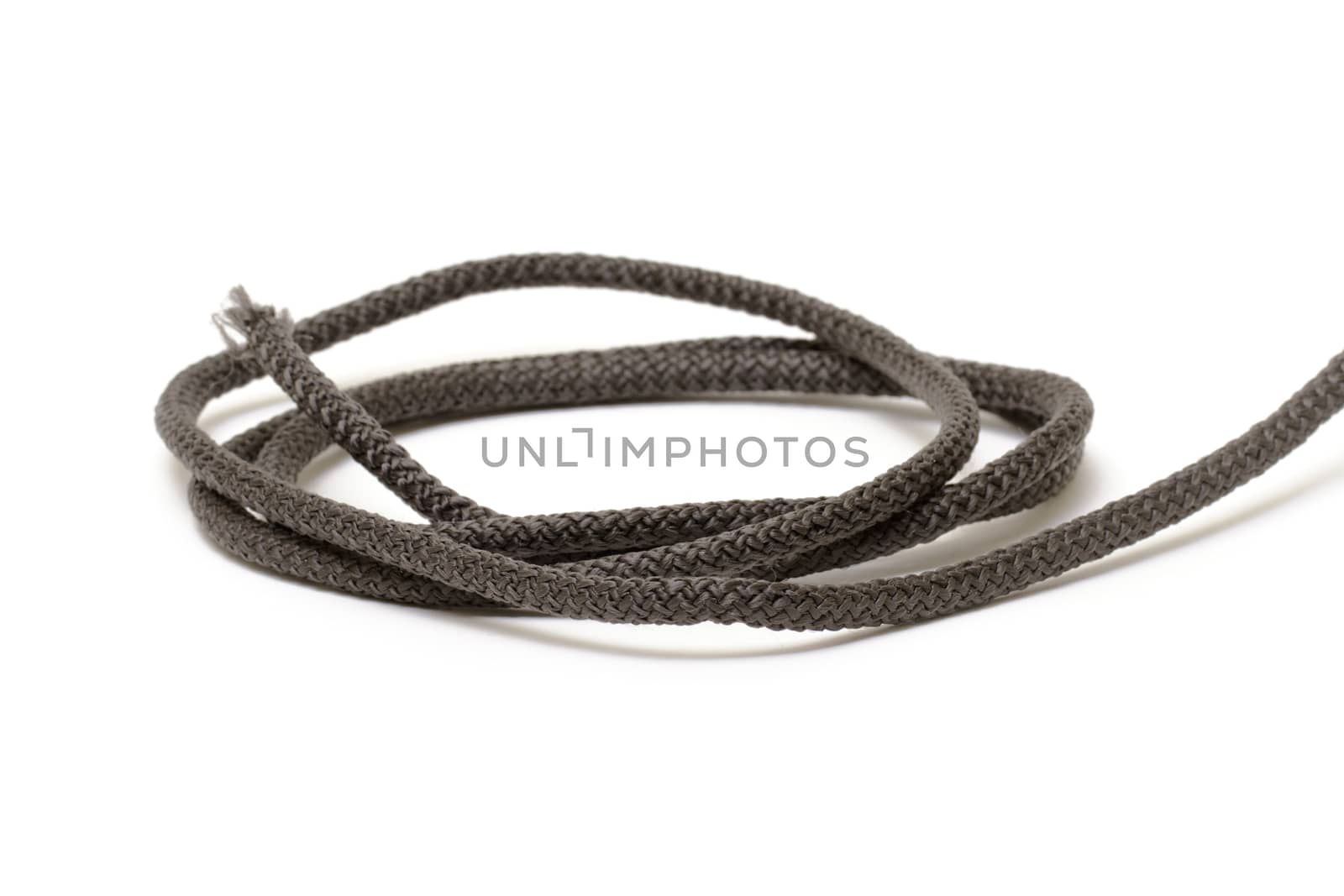 Black rope on white background