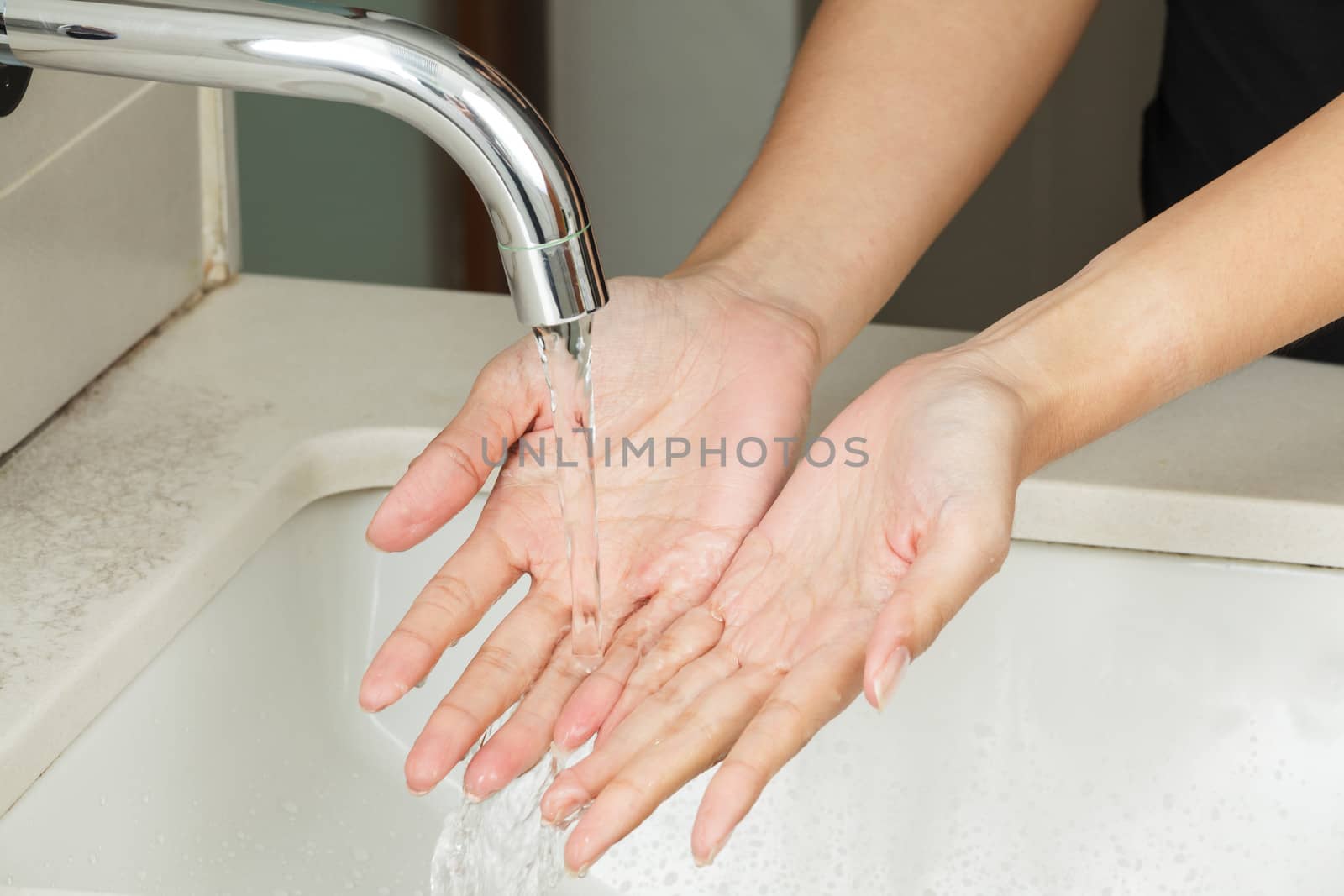 Washing hands with soap