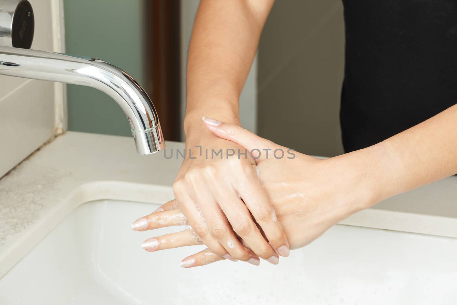 Washing hands with soap