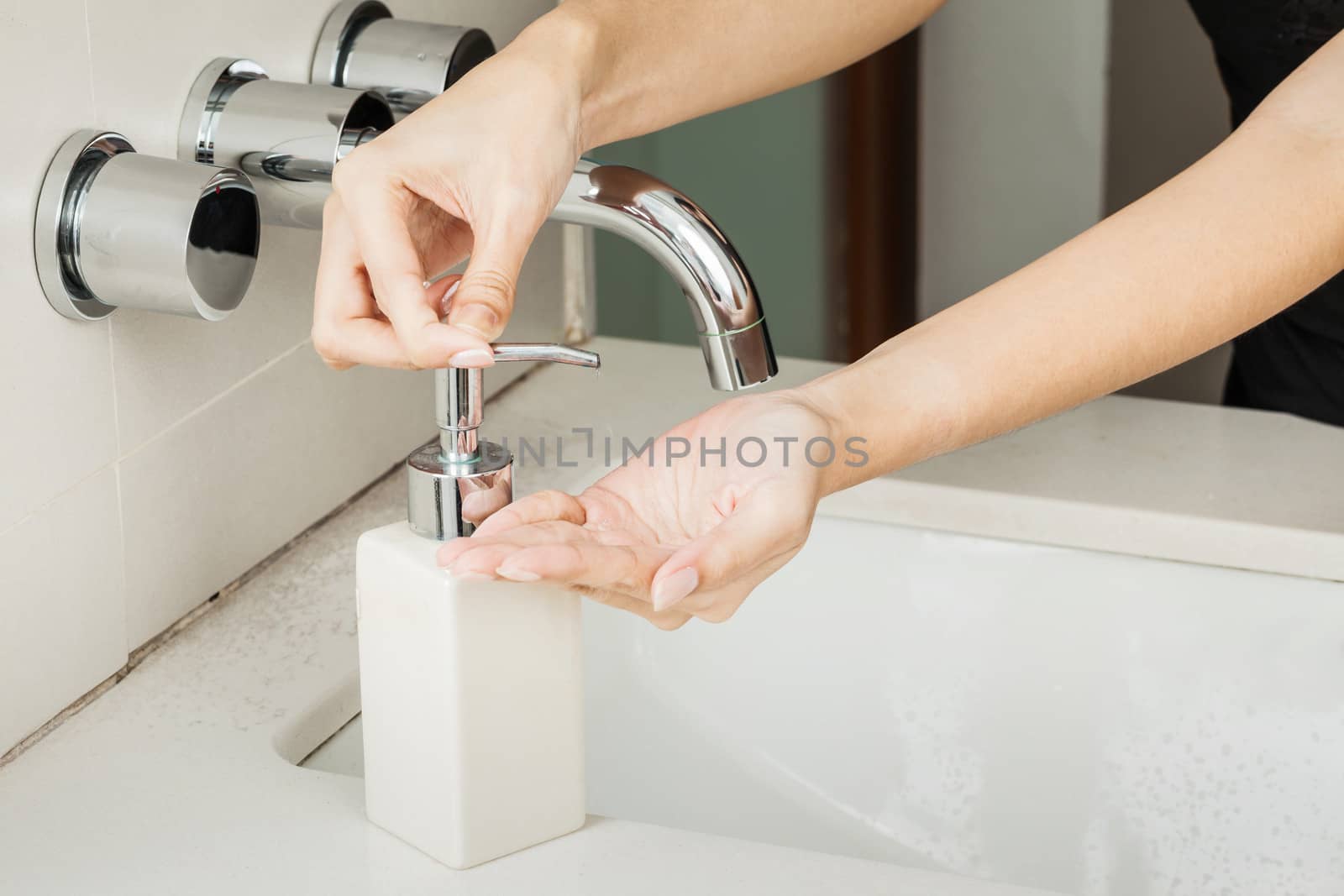 Washing hands with soap