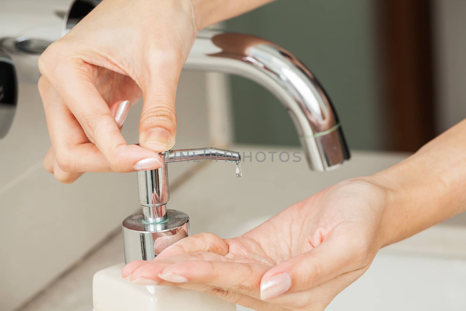 Washing hands with soap