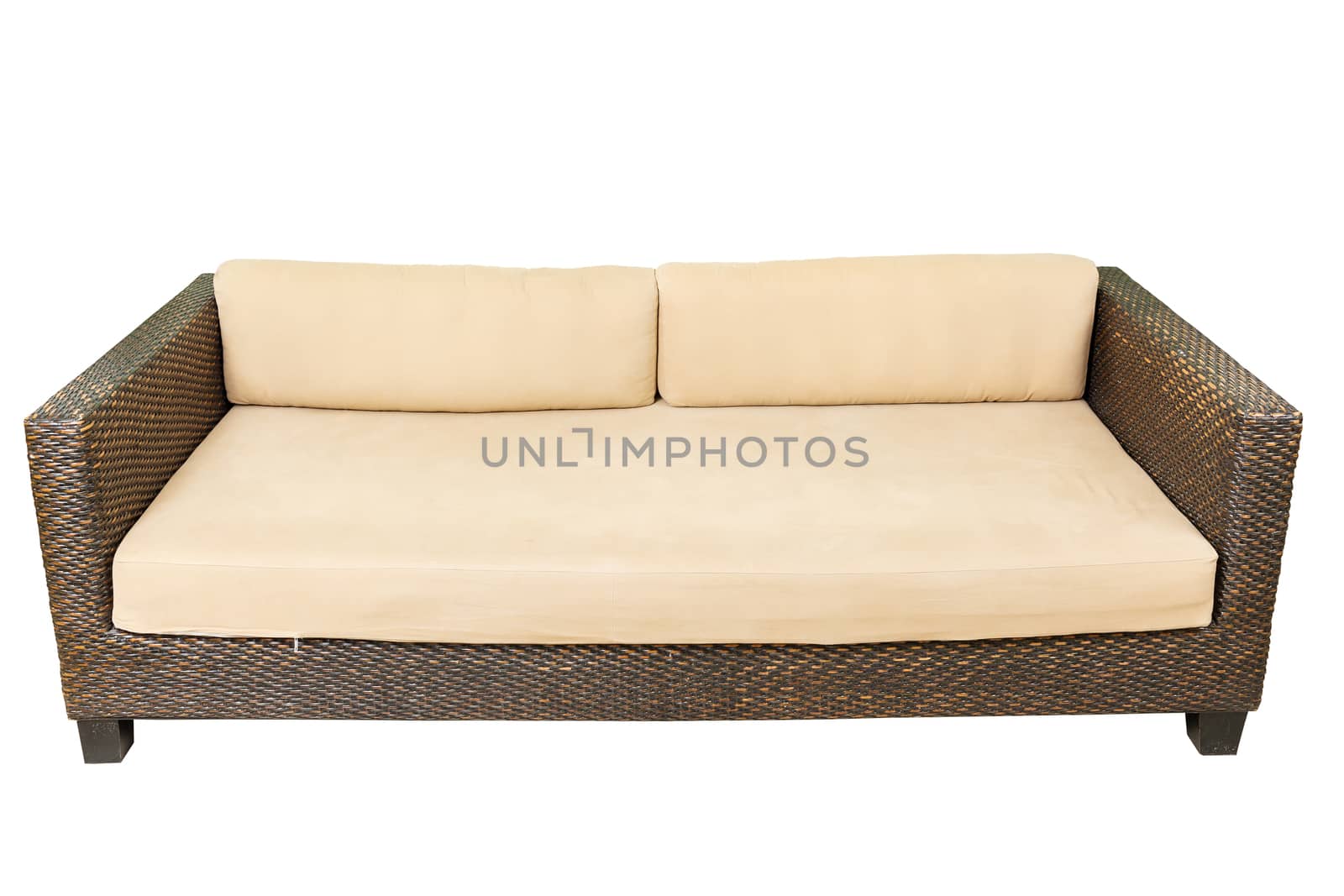 sofa furniture weave bamboo chair on white background