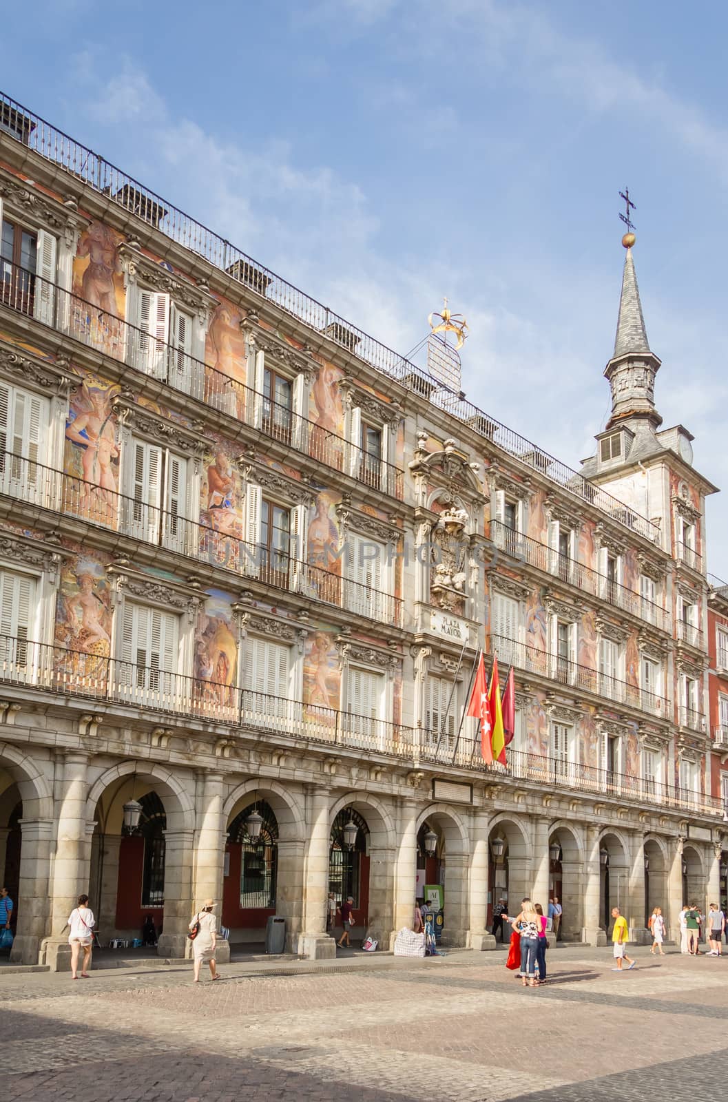 MADRID, SPAIN - SEPTEMBER 2: Central square of Plaza Mayor, in Madrid, Spain, on September 2, 2013